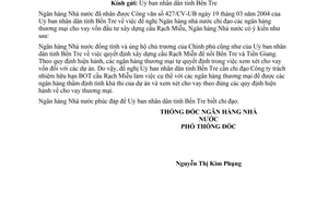 Công văn  337/NHNN-TD vay vốn xây dựng cầu Rãnh Miễu