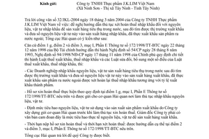 Công văn  1548/TCHQ/KTTT  chính sách thuế hàng XK được sản xuất từ nguyên liệu, vật tư NK sản xuất hàng tiêu thụ trong nước