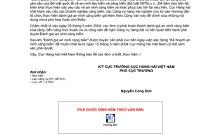 Công văn 449/CHHVN-ATHH hướng dẫn thực hiện đánh giá an ninh cảng biển