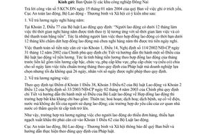 Công văn  66/ATLĐ-CSQP  nghỉ phép năm và trả lương ngừng việc