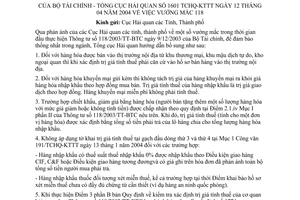 Công văn 1601/TCHQ-KTTT vướng mắc thực hiện TT 118/2003/TT-BTC