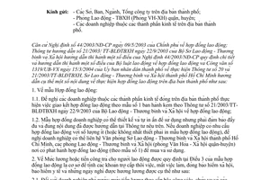 Công văn 1214/LĐTBXH  thực hiện hợp đồng lao động