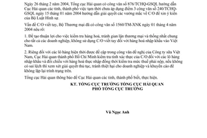 Công văn  1690/TCHQ-GSQL  không sử dụng C/O viết tay