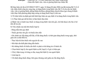 Công văn 3483/YT-ĐTr hướng dẫn thực hiện Chỉ thị  05/2004/CT-BYT công tác cung ứng, sử dụng thuốc trong bệnh viện