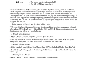 Công văn 2110/UB-CCHC tổ chức giao ban định kỳ hàng tháng  công tác cải cách hành chính