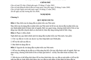 Nghị định 106/2004/NĐ-CP tín dụng đầu tư phát triển của Nhà nước