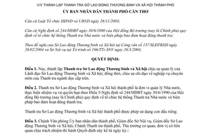 Quyết định 236/2004/QĐ-UB thành lập Thanh tra Sở Lao động Cần Thơ