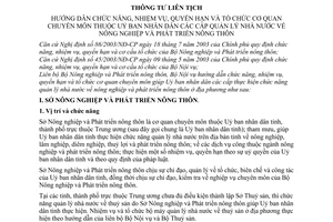Thông tư liên tịch 11/2004/TTLT-BNN-BNV cơ quan chuyên môn giúp UBND quản lý nông nghiệp phát triển nông thôn