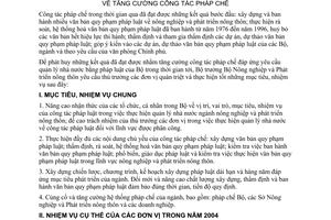 Chỉ thị 12/2003/CT-BNN-PC tăng cường công tác Pháp chế