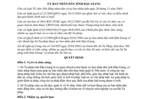 Quyết định 102/2004/QĐ-UB chức năng nhiệm vụ quyền hạn Sở Tư pháp