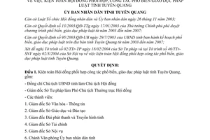 Quyết định 40/2004/QĐ-UB kiện toàn Hội đồng phổ biến giáo dục pháp luật Tuyên Quang