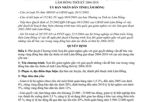 Quyết định 59/2004/QĐ-UB Chương trình Xoá đói giảm nghèo đồng bào thiểu số Lâm Đồng 2004 2010