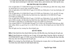 Quyết định 31/2004/QĐ-BTC Quy chế đấu thầu mua, bán hàng dự trữ quốc gia