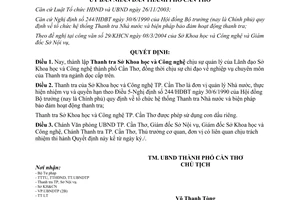 Quyết định 237/2004/QĐ-UB thành lập Thanh tra Sở Khoa học Công nghệ Cần Thơ