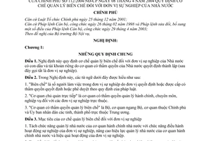 Nghị định 112/2004/NĐ-CP cơ chế quản lý biên chế đối với đơn vị sự nghiệp nhà nước