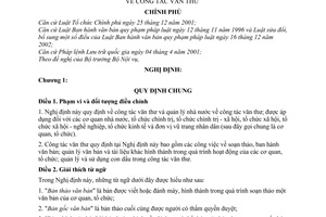 Nghị định 110/2004/NĐ-CP công tác văn thư