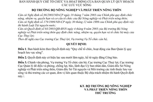 Quyết định 14/2004/QĐ-BNN quy chế tổ chức hoạt động Ban quản lý quy hoạch lưu vực sông