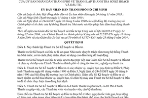 Quyết định 95/2004/QĐ-UB thành lập Thanh tra Sở Kế hoạch Đầu tư