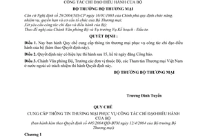 Quyết định 445/2004/QĐ-BTM  Quy chế cung cấp thông tin thương mại phục vụ công tác chỉ đạo điều hành Bộ