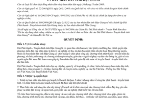 Quyết định 106/2004/QĐ-UB nhiệm vụ quyền hạn cơ cấu tổ chức bộ máy Đài Phát thanh Truyền hình Hậu Giang