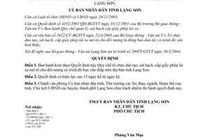 Quyết định 24/2004/QĐ-UB tổ chức đào tạo sát hạch cấp giấy phép lái xe mô tô đối tượng trình độ thấp Lạng Sơn