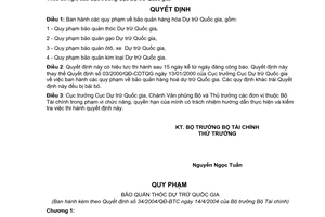 Quyết định 34/2004/QĐ-BTC Quy phạm bảo quản hàng hoá dự trữ Quốc gia