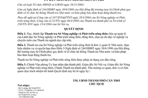 Quyết định 240/2004/QĐ-UB thành lập Thanh tra Sở Nông nghiệp Cần Thơ