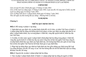 Nghị định 113/2004/NĐ-CP xử phạt hành chính về hành vi vi phạm pháp luật lao động