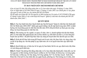 Quyết định 103/2004/QĐ-UB Kế hoạch "Quản lý chất thải rắn thành phố Hồ Chí Minh 2004-2005"