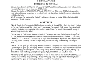 Quyết định 06/2004/QĐ-BTS thành lập Chi cục quản lý Chất lượng, An toàn vệ sinh và Thú y thuỷ sản vùng 2