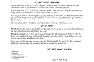 Quyết định 40/2004/QĐ-BTC nhiệm vụ quyền hạn cơ cấu tổ chức Cục Dự trữ quốc gia