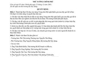 Quyết định 397/2004/QĐ-TTg  thành lập Ban Chỉ đạo xây dựng