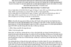 Quyết định 11/2004/QĐ-BGDĐT Quy chế Tuyển sinh sau đại học  sửa đổi 02/2001/QĐ-BGD&ĐT,19/2002/QĐ-BGD&ĐT,16/2003/QĐ-BGD&ĐT