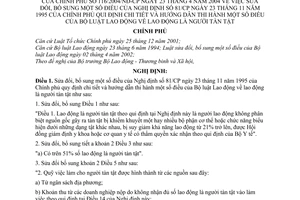 Nghị định 116/2004/NĐ-CP lao động người tàn tật sửa đổi NĐ 81/CP