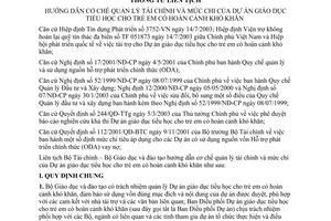 Thông tư liên tịch 35/2004/TTLT-BTC-BGDĐT hướng dẫn cơ chế quản lý tài chính mức chi Dự án Giáo dục tiểu học cho trẻ em có hoàn cảnh khó khăn