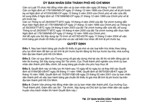 Quyết định 118/2004/QĐ-UB bảng giá chuẩn tối thiểu trị giá nhà kiến trúc khác tính lệ phí trước bạ thành phố Hồ Chí Minh