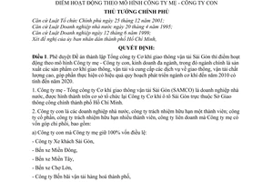 Quyết định 69/2004/QĐ-TTg thành lập Tổng công ty Cơ khí giao thông vận tải Sài Gòn thí điểm hoạt động mô hình Công ty mẹ - con