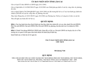 Quyết định số 211/2004/QĐ-UB tiêu chuẩn chức danh Chủ tịch Phó Chủ tịch HĐND UBND Lào Cai 2004 2009
