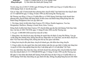 Công văn 2330 TM/XNK  kinh doanh chuyển khẩu thuốc lá điếu