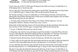 Công văn  2331 TM/XNK kinh doanh chuyển khẩu thuốc lá điếu