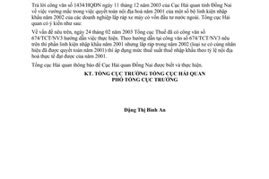 Công văn  2167/TCHQ-KTTT  hàng hoá nhập khẩu