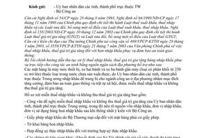 Công văn 5125 TC/CST  thuế nhập khẩu, thuế GTGT  hàng nhập khẩu phục vụ an ninh bằng ngân sách địa phương