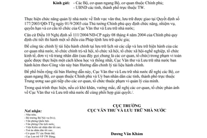 Công văn 283/VTLTNN-NVTW hướng dẫn chỉnh lý tài liệu hành chính