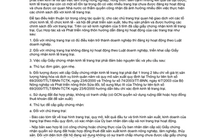 Công văn 261/HTX  cấp giấy chứng nhận kinh tế trang trại