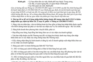 Công văn  5524/TC-TCHQ thủ tục, hồ sơ xử lý hàng nhập khẩu không thuộc đối tượng chịu thuế GTGT