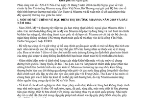 Công văn  2443/TM-CATBD báo cáo tình hình hợp tác thương mại Việt Nam - Mianma