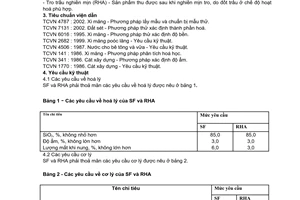 Tiêu chuẩn xây dựng Việt Nam TCXDVN 311:2004 về phụ gia khoáng hoạt tính cao dùng cho bê tông và vữa: silicafume và tro trấu nghiền mịn do Bộ Xây dựng ban hành