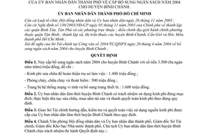 Quyết định 124/2004/QĐ-UB cấp bổ sung ngân sách 2004  huyện Bình Chánh