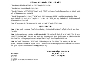 Quyết định 1007/2004/QĐ-UB Quy định quản lý nhà nước về giá Phú Yên
