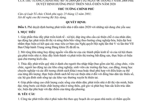 Quyết định 76/2004/QĐ-TTg  định hướng phát triển nhà ở đến 2020